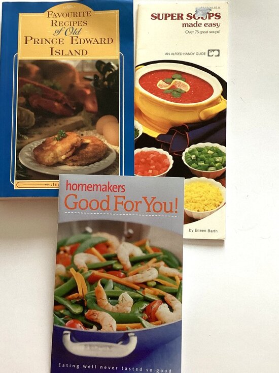 Other - 3 Vintage Cook Cooking Books Soft Cover Soups Sea Food Recipes
